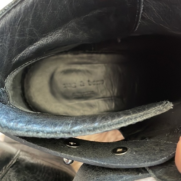 Rag & Bone | HARROW Leather Ankle Boho Boots Booties | Black | Size 36 | 5.5 US - Picture 12 of 13